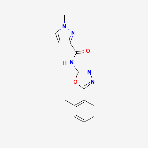 molecular formula C15H15N5O2 B2403414 N-(5-(2,4-二甲苯基)-1,3,4-恶二唑-2-基)-1-甲基-1H-吡唑-3-甲酰胺 CAS No. 1170092-60-0