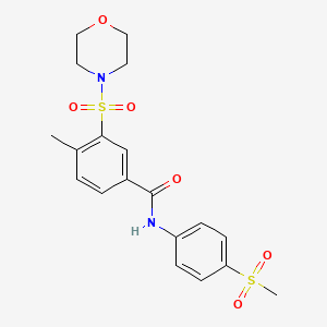 molecular formula C19H22N2O6S2 B2403419 4-methyl-N-[4-(methylsulfonyl)phenyl]-3-(morpholin-4-ylsulfonyl)benzamide CAS No. 900135-97-9