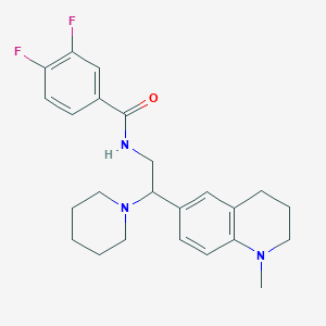 molecular formula C24H29F2N3O B2403420 3,4-difluoro-N-(2-(1-methyl-1,2,3,4-tetrahydroquinolin-6-yl)-2-(piperidin-1-yl)ethyl)benzamide CAS No. 922096-04-6