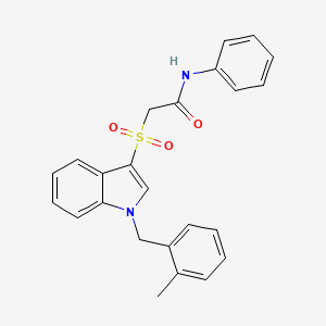 molecular formula C24H22N2O3S B2403431 2-((1-(2-methylbenzyl)-1H-indol-3-yl)sulfonyl)-N-phenylacetamide CAS No. 850932-78-4