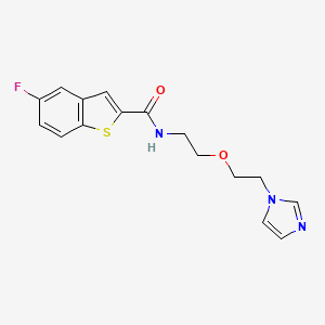 molecular formula C16H16FN3O2S B2403435 N-(2-(2-(1H-imidazol-1-yl)ethoxy)ethyl)-5-fluorobenzo[b]thiophene-2-carboxamide CAS No. 2034390-73-1