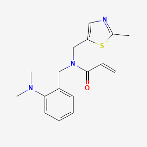 molecular formula C17H21N3OS B2403440 N-[[2-(Dimethylamino)phenyl]methyl]-N-[(2-methyl-1,3-thiazol-5-yl)methyl]prop-2-enamide CAS No. 2411230-42-5