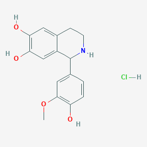 molecular formula C16H18ClNO4 B2403443 1-(4-Hydroxy-3-methoxyphenyl)-1,2,3,4-tetrahydroisoquinoline-6,7-diol hydrochloride CAS No. 1170608-01-1
