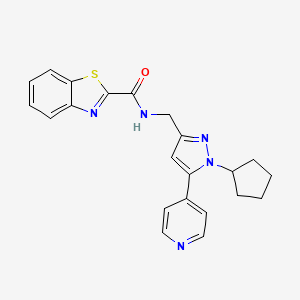 N-((1-cyclopentyl-5-(pyridin-4-yl)-1H-pyrazol-3-yl)methyl)benzo[d]thiazole-2-carboxamide