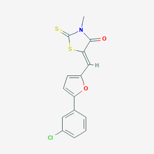 molecular formula C15H10ClNO2S2 B240345 5-((5-(3-Chlorophenyl)furan-2-yl)methylene)-3-methyl-2-thioxothiazolidin-4-one 