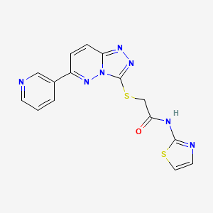 molecular formula C15H11N7OS2 B2403457 2-((6-(pyridin-3-yl)-[1,2,4]triazolo[4,3-b]pyridazin-3-yl)thio)-N-(thiazol-2-yl)acetamide CAS No. 891108-30-8