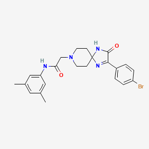 molecular formula C23H25BrN4O2 B2403473 2-(2-(4-bromophenyl)-3-oxo-1,4,8-triazaspiro[4.5]dec-1-en-8-yl)-N-(3,5-dimethylphenyl)acetamide CAS No. 1215687-32-3