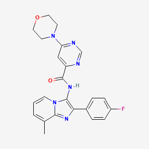 N-(2-(4-fluorophenyl)-8-methylimidazo[1,2-a]pyridin-3-yl)-6-morpholinopyrimidine-4-carboxamide