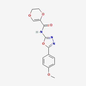 molecular formula C14H13N3O5 B2403481 N-[5-(4-methoxyphenyl)-1,3,4-oxadiazol-2-yl]-2,3-dihydro-1,4-dioxine-5-carboxamide CAS No. 865286-81-3