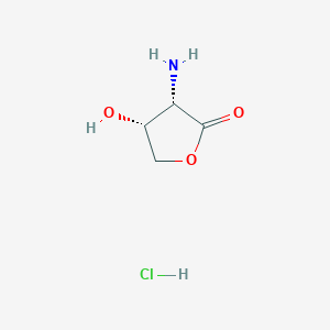 molecular formula C4H8ClNO3 B2403483 (3S,4R)-3-amino-4-hydroxyoxolan-2-one hydrochloride CAS No. 21768-47-8