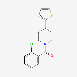 molecular formula C16H16ClNOS B2403489 (2-Chlorophenyl)(4-(thiophen-2-yl)piperidin-1-yl)methanone CAS No. 1396749-30-6