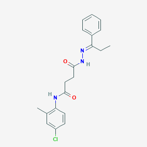 molecular formula C20H22ClN3O2 B240349 N-(4-chloro-2-methylphenyl)-4-oxo-4-[2-(1-phenylpropylidene)hydrazino]butanamide 