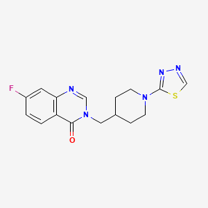 7-Fluoro-3-[[1-(1,3,4-thiadiazol-2-yl)piperidin-4-yl]methyl]quinazolin-4-one