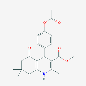 molecular formula C22H25NO5 B240350 Methyl 4-[4-(acetyloxy)phenyl]-2,7,7-trimethyl-5-oxo-1,4,5,6,7,8-hexahydro-3-quinolinecarboxylate 
