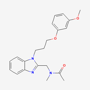 molecular formula C21H25N3O3 B2403502 N-({1-[3-(3-methoxyphenoxy)propyl]-1H-benzimidazol-2-yl}methyl)-N-methylacetamide CAS No. 924850-49-7