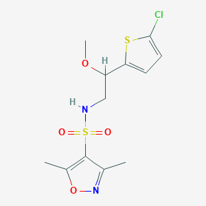 molecular formula C12H15ClN2O4S2 B2403503 N-(2-(5-chlorothiophen-2-yl)-2-methoxyethyl)-3,5-dimethylisoxazole-4-sulfonamide CAS No. 2034529-84-3