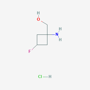 molecular formula C5H11ClFNO B2403504 (1-Amino-3-fluorocyclobutyl)methanol hydrochloride CAS No. 1363383-42-9; 1630907-36-6