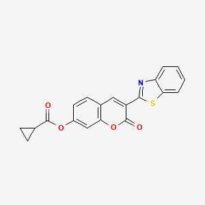 molecular formula C20H13NO4S B2403511 3-(1,3-benzothiazol-2-yl)-2-oxo-2H-chromen-7-yl cyclopropanecarboxylate CAS No. 618391-68-7