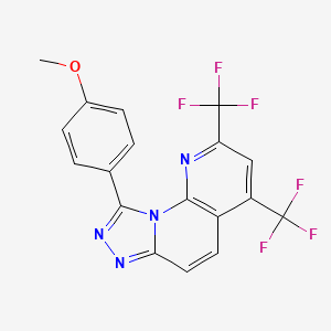 B2403515 9-(4-Methoxyphenyl)-2,4-bis(trifluoromethyl)[1,2,4]triazolo[4,3-a][1,8]naphthyridine CAS No. 343372-39-4