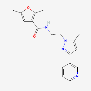 molecular formula C18H20N4O2 B2403522 2,5-dimethyl-N-(2-(5-methyl-3-(pyridin-3-yl)-1H-pyrazol-1-yl)ethyl)furan-3-carboxamide CAS No. 2034324-47-3