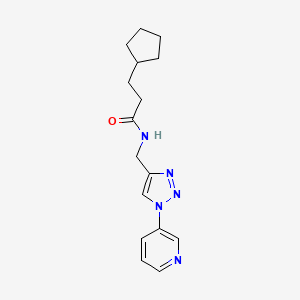 molecular formula C16H21N5O B2403527 3-cyclopentyl-N-((1-(pyridin-3-yl)-1H-1,2,3-triazol-4-yl)methyl)propanamide CAS No. 2322075-12-5