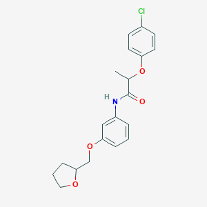 molecular formula C20H22ClNO4 B240353 2-(4-chlorophenoxy)-N-[3-(tetrahydro-2-furanylmethoxy)phenyl]propanamide 