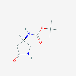 molecular formula C10H18N2O3 B2403558 叔丁基N-[(3R)-3-甲基-5-氧代吡咯烷-3-基]氨基甲酸酯 CAS No. 1505517-05-4