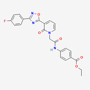 molecular formula C24H19FN4O5 B2403561 4-乙酰基氨基苯甲酸乙酯-3-[3-(4-氟苯基)-1,2,4-恶二唑-5-基]-2-氧代吡啶-1(2H)-基] CAS No. 1251594-93-0