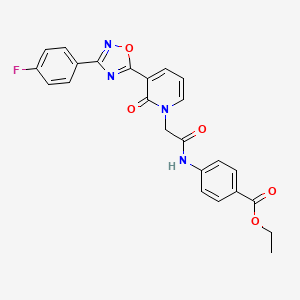 molecular formula C24H19FN4O5 B2403561 ethyl 4-({[3-[3-(4-fluorophenyl)-1,2,4-oxadiazol-5-yl]-2-oxopyridin-1(2H)-yl]acetyl}amino)benzoate CAS No. 1251594-93-0