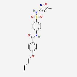 molecular formula C21H23N3O5S B2403562 4-butoxy-N-(4-(N-(5-methylisoxazol-3-yl)sulfamoyl)phenyl)benzamide CAS No. 329224-99-9
