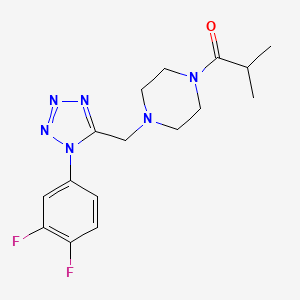 1-(4-((1-(3,4-difluorophenyl)-1H-tetrazol-5-yl)methyl)piperazin-1-yl)-2-methylpropan-1-one