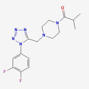 molecular formula C16H20F2N6O B2403563 1-(4-((1-(3,4-difluorophényl)-1H-tétrazol-5-yl)méthyl)pipérazin-1-yl)-2-méthylpropan-1-one CAS No. 1049425-28-6