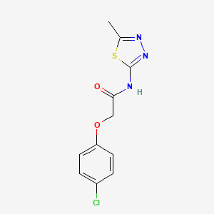 molecular formula C11H10ClN3O2S B2403566 2-(4-chlorophenoxy)-N-(5-methyl-1,3,4-thiadiazol-2-yl)acetamide CAS No. 57628-18-9