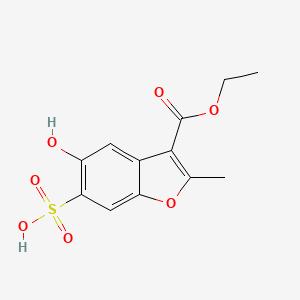 molecular formula C12H12O7S B2403582 3-(Ethoxycarbonyl)-5-hydroxy-2-methyl-1-benzofuran-6-sulfonic acid CAS No. 307552-20-1