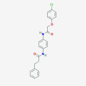 molecular formula C23H21ClN2O3 B240359 N-(4-{[(4-chlorophenoxy)acetyl]amino}phenyl)-3-phenylpropanamide 