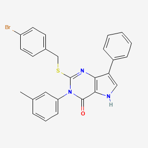molecular formula C26H20BrN3OS B2403592 2-((4-bromobenzyl)thio)-7-phenyl-3-(m-tolyl)-3H-pyrrolo[3,2-d]pyrimidin-4(5H)-one CAS No. 2034582-44-8