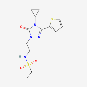 N-(2-(4-cyclopropyl-5-oxo-3-(thiophen-2-yl)-4,5-dihydro-1H-1,2,4-triazol-1-yl)ethyl)ethanesulfonamide