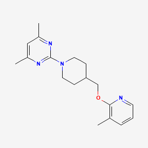 4,6-Dimethyl-2-(4-{[(3-methylpyridin-2-yl)oxy]methyl}piperidin-1-yl)pyrimidine