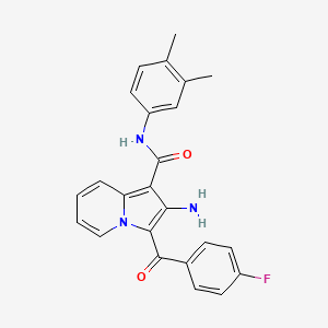 B2403612 2-amino-N-(3,4-dimethylphenyl)-3-(4-fluorobenzoyl)indolizine-1-carboxamide CAS No. 903279-35-6