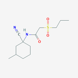 molecular formula C13H22N2O3S B2403628 N-(1-Cyano-3-methylcyclohexyl)-2-propylsulfonylacetamide CAS No. 1385349-99-4