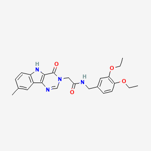 molecular formula C24H26N4O4 B2403631 N-(3,4-二乙氧基苄基)-2-(8-甲基-4-氧代-4,5-二氢-3H-嘧啶并[5,4-b]吲哚-3-基)乙酰胺 CAS No. 1105248-62-1