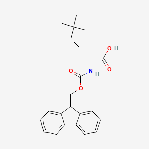 molecular formula C25H29NO4 B2403632 3-(2,2-二甲基丙基)-1-(9H-芴-9-基甲氧羰基氨基)环丁烷-1-羧酸 CAS No. 2580244-29-5