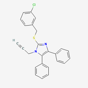 molecular formula C25H19ClN2S B2403633 3-chlorobenzyl 4,5-diphenyl-1-(2-propynyl)-1H-imidazol-2-yl sulfide CAS No. 866038-67-7