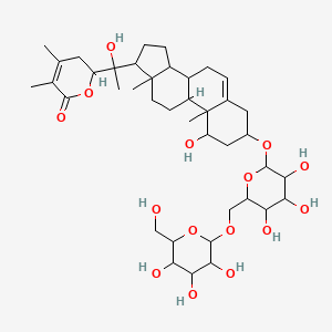 NCGC00384907-01_C40H62O15_1,20-Dihydroxy-26-oxo-22,26-epoxyergosta-5,24-dien-3-yl 6-O-hexopyranosylhexopyranoside