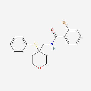 2-bromo-N-((4-(phenylthio)tetrahydro-2H-pyran-4-yl)methyl)benzamide
