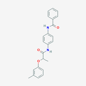 molecular formula C23H22N2O3 B240364 N-(4-{[2-(3-methylphenoxy)propanoyl]amino}phenyl)benzamide 
