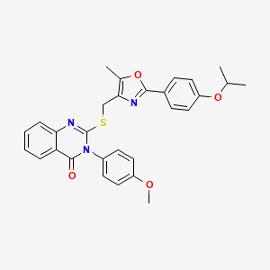 2-(((2-(4-isopropoxyphenyl)-5-methyloxazol-4-yl)methyl)thio)-3-(4-methoxyphenyl)quinazolin-4(3H)-one