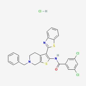 N-(3-(benzo[d]thiazol-2-yl)-6-benzyl-4,5,6,7-tetrahydrothieno[2,3-c]pyridin-2-yl)-3,5-dichlorobenzamide hydrochloride