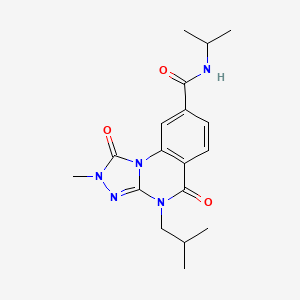 molecular formula C18H23N5O3 B2403649 4-isobutyl-N-isopropyl-2-methyl-1,5-dioxo-1,2,4,5-tetrahydro[1,2,4]triazolo[4,3-a]quinazoline-8-carboxamide CAS No. 1105219-77-9
