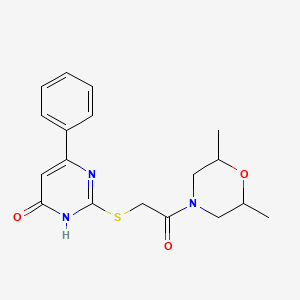molecular formula C18H21N3O3S B2403651 2-((2-(2,6-dimethylmorpholino)-2-oxoethyl)thio)-6-phenylpyrimidin-4(3H)-one CAS No. 899755-13-6